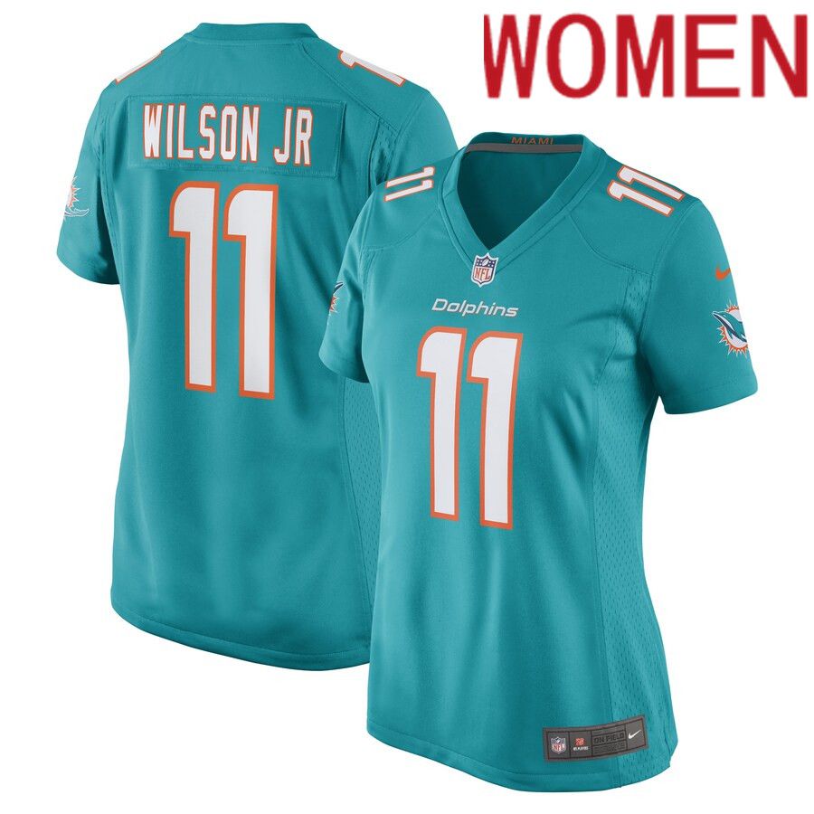 Women Miami Dolphins 11 Cedrick Wilson Jr. Nike Aqua Game Player NFL Jersey